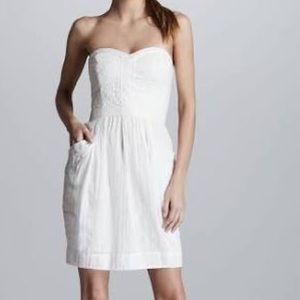 Rebecca Taylor White Lurex Voile Dress